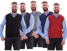 Mens Knitted Sweater Vest Sleeveless V Neck Vintage Style Jumper Cardigan