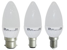 2 x 3W LED Candle Light Bulb
