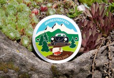 VINTAGE ENAMEL AUTOMOBILE CAR BADGE # PORSCHE 356 MEETING LENGGRIES GERMANY 2003