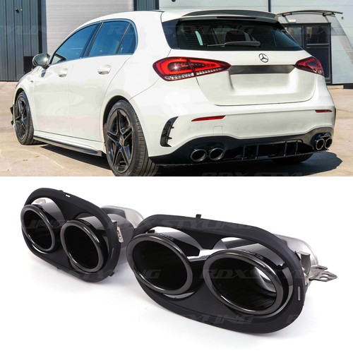 Gloss black quad exhaust - black,