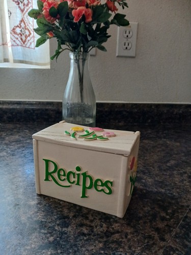 Vintage recipe box flowers - vintage,