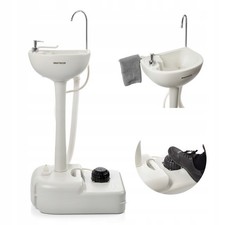 Mobile Hand Wash Basin Portable Camping Outdoor Sink with Foot Pump 17L GREY