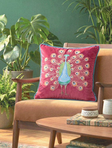 Luxurious embroidered peacock - embroidered,