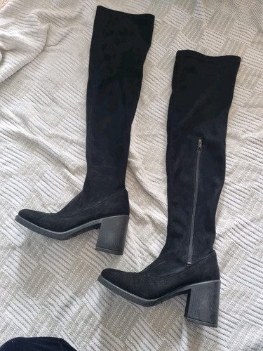 Topshop black faux - topshop, suede