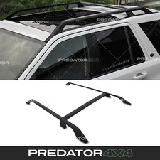 FULL LENGTH BLACK ROOF RACK RAIL CROSS BAR KIT FOR LAND ROVER FREELANDER 2 2007+