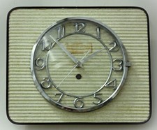 Vintage 26cm French Wall Clock - Metal Retro Mid Century Atomic Lutetia Green