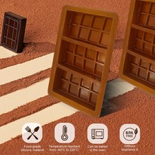 24-grid Chocolate Mold Silicone Chocolate Molds for Waffles Bars Release Baking