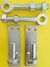 Heavy Duty Wrought Iron Zinc Plated Gate Hinges & Eye Bolts M12 & M16