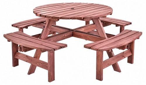 Seater wooden round picnic - 8,