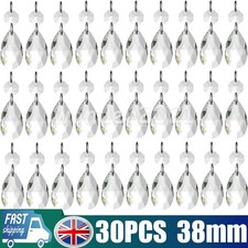 30x 38mm Clear Glass Crystal