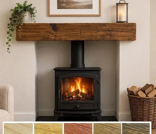 Chunky wooden mantel shelf - chunky,