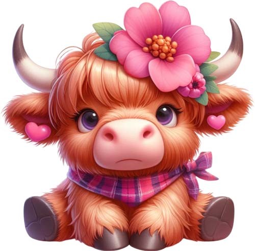 Funny rose highland - rose, cow