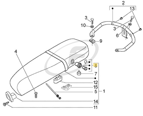Genuine vespa seat lock - genuine, assy