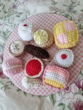 10 X HAND CROCHETED FAKE FOOD