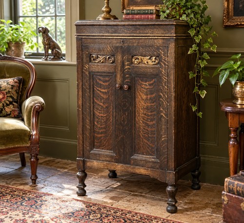 Hmv model 163 oak cabinet - hmv,