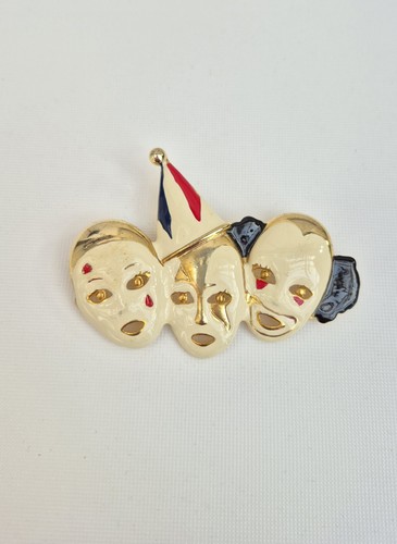 Vintage metal enamel clown - enamel,