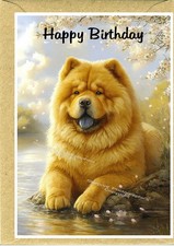 Chow Chow Dog Birthday Card