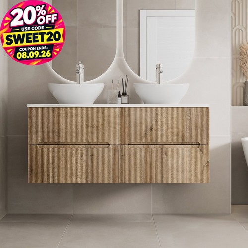 1200 oak white marble vanity - 1200,