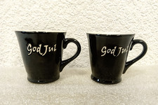 2x God Jul Vintage Christmas Swedish Black Coffee Tea cups Coffee cup Mug Advent