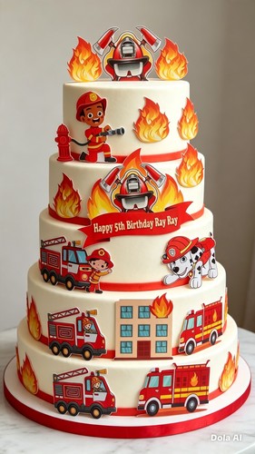 Fire truck cake topper - truck,