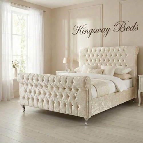 Modern plush velvet sleigh - velvet,