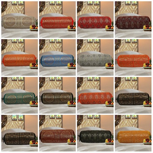 Indian long round pillow - pillow, yoga