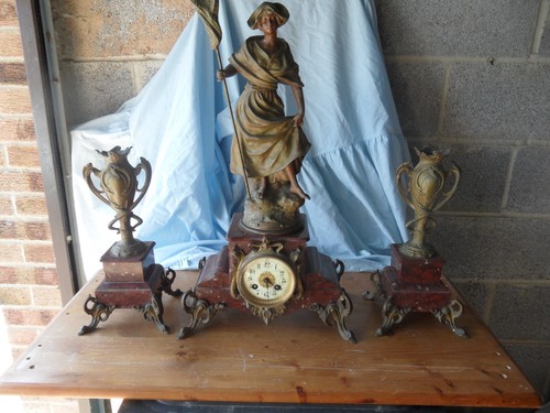 C1880 marble pewter french - c1880,