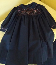 Navy Blue Hand Smocked Girl's