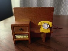 Vintage Barton Lundby Yellow Telephone & Telephone Hall Table Seat With Books