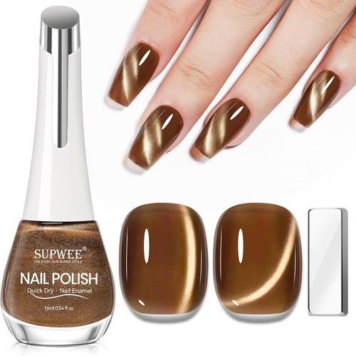 Brown cat eye nail - cat, polish