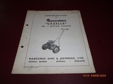 RANSOMES GAZELLE MK.2 MOTOR MOWER ILLUSTRATED LIST OF PARTS LEAFLET/PAMPHLET