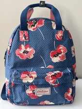 Cath Kidston Vintage Poppies Blue Oilcloth Backpack - SUPERB