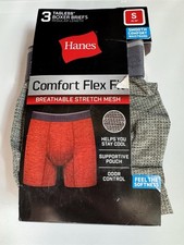 Boxer Briefs Hanes Three Tag-less Regular Length Size Small 28 to 30 New In Box