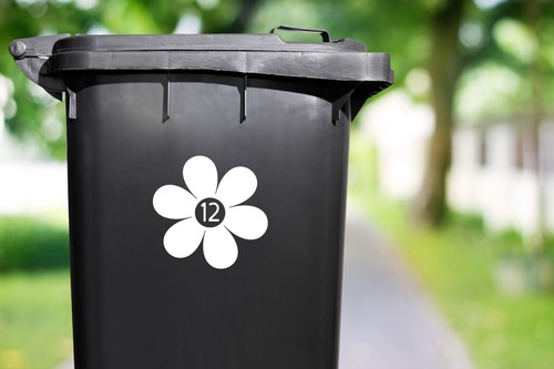 Flower house wheelie - wheelie, bin