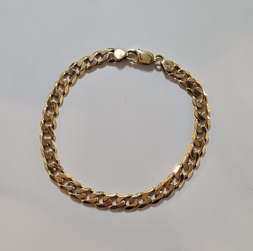 9ct yellow gold curb bracelet - yellow,