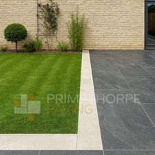 Quartz White Porcelain Edging Planks 90x20cm Cream Stone Effect Patio Border