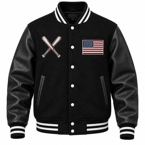 Men black varsity jacket - men,