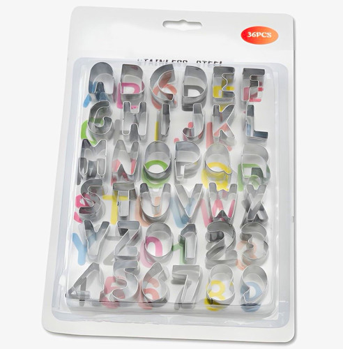 36pcs stainless steel letter - stainless,