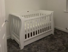 Boori Royale Sleigh Cot Bed & LuxMattress - Pre loved - Great condition - White 