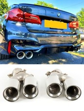 BMW G30 G31 20-24 M5 LOOK QUAD EXHAUST TIPS TAILPIPES 4 X 90MM 4 X 3.5" CHROME