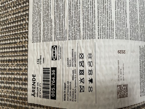 Ikea grey rug 230x160cm - ikea,