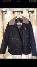 SUPERDRY NAVY PEA COAT LARGE
