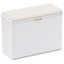 HOMCOM Shoe Storage Bench with Cushion and Flip-Drawer 62x26x47.5cm White
