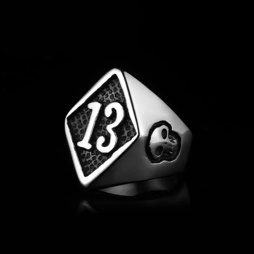 Thirteen ring biker - biker, skull