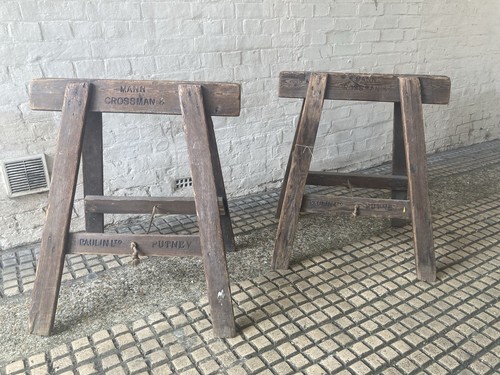Vintage wooden trestles - wooden,