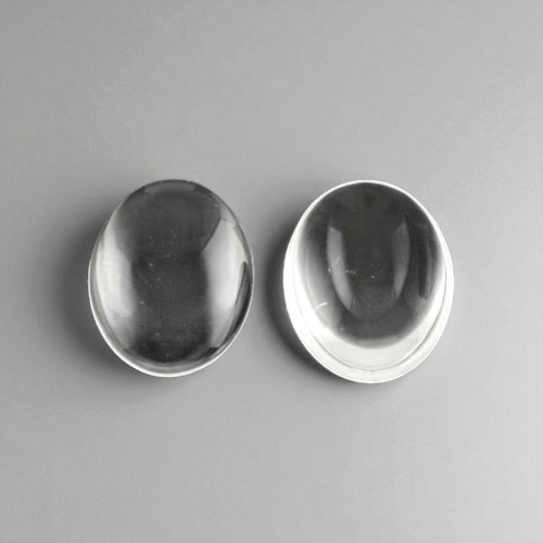 Glass cabochons clear oval - clear,