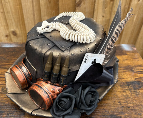 Black steampunk top hat - steampunk,