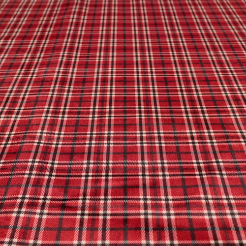 Red plaid upholstery - red, fabric