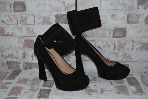 Celine black suede court shoes - black,