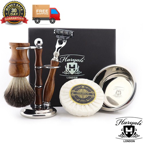 Mens shaving set wooden - mens, badger